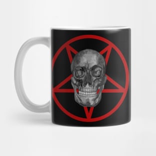 Skull in satanic red pentacle Mug